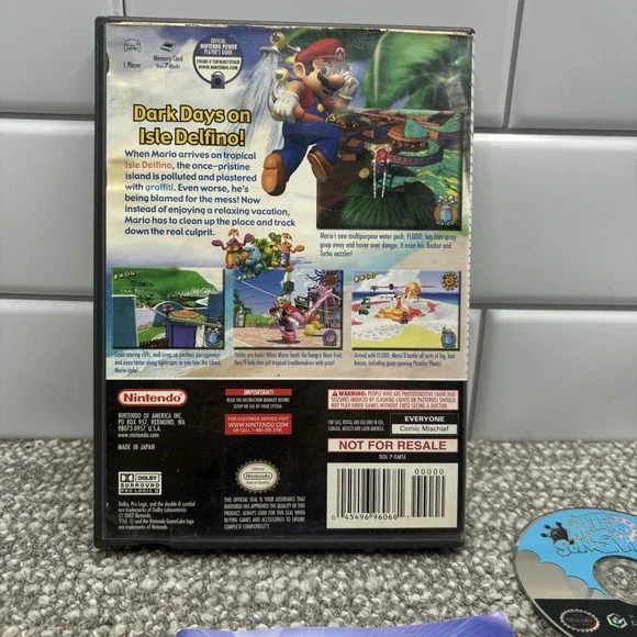 Super Mario Sunshine Nintendo Game Cube Exc Cond Tested Works